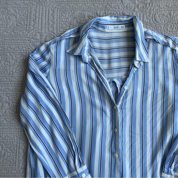 MNG MANGO Striped print shirt. Pinstripe button down shirt. Perfect Condition XS - Picture 2 of 4